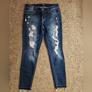Evermore Distressed Blue Skinny Jeans